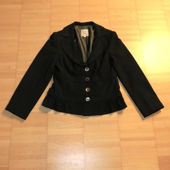 NANETTE LEPORE black wool suit jacket pants 4 6 S - Picture 3 of 7